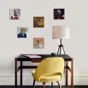 UTB062 Yellow Red Green Decorative MDF Painting (5 Pieces)