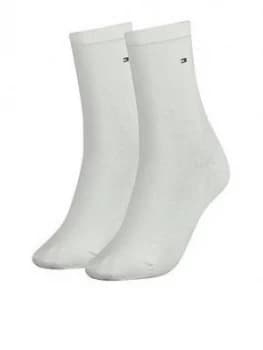 Tommy Hilfiger Women'S Logo Socks (2 Pack) - White