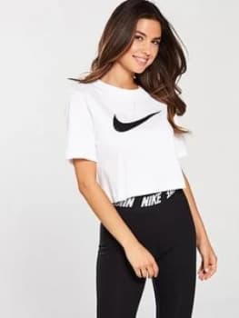 Nike Sportswear Swoosh Crop Tee White Size XS Women