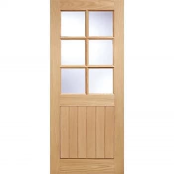 Cottage - 6 Lite Glazed Exterior Door - Oak - 2032 x 813 x 44