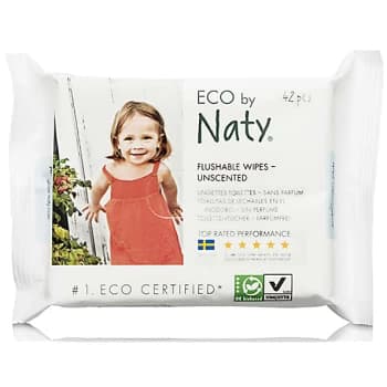 ECO by Naty Wipes - Flushable Wipes Unscented