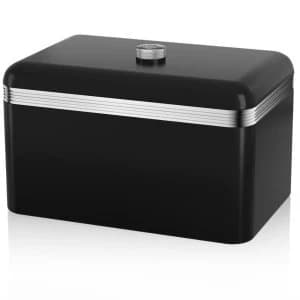 Swan Retro Bread Bin - Black