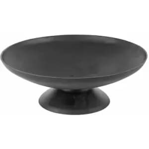 Homescapes - Cast Iron Low Garden Fire Bowl on Stand - Black - Black - Black