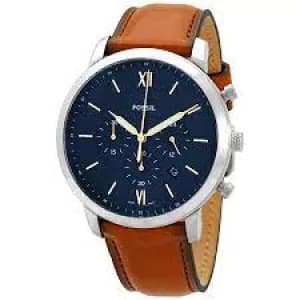 Fossil Mens Neutra Chronograph Luggage Leather Watch And Bracelet Set - Brown