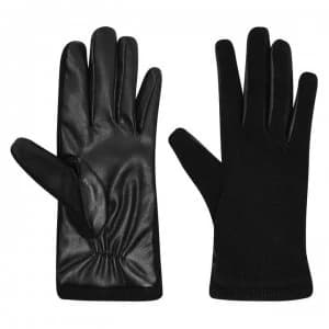 Isotoner Knit PU Gloves - Black