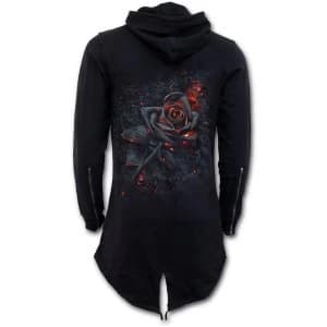 Burnt Rose Womens Medium Fish Tail Full Zip Hoodie - Black