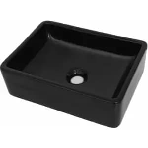 Basin Ceramic Rectangular Black 41x30x12cm Vidaxl Black