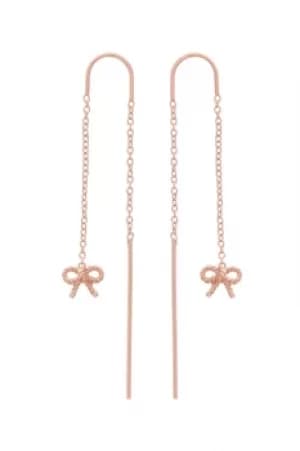 Ladies Olivia Burton Rose Gold Plated Vintage Bow Chain Earrings OBJ16VBE13
