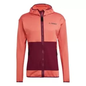 adidas Terrex Tech Flooce Light Hooded Hiking Jacket Mens - Orange