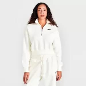 Womens Nike Sportswear Phoenix Fleece Oversized Half-Zip Crop Sweatshirt