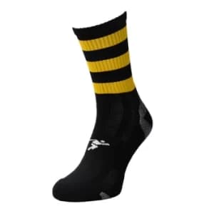 Precision Pro Hooped GAA Mid Socks Junior Black/Amber UK Size J8-J11
