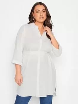 Yours Long Tie Belt Shirt, White, Size 18, Women