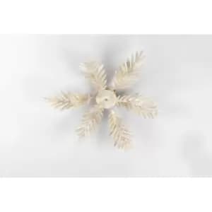 Onli Felce 3 Light Feather Multi Arm Semi Flush Ceiling Lamp, Ivory