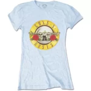 Guns N' Roses - Classic Bullet Logo Ladies Medium T-Shirt - Blue