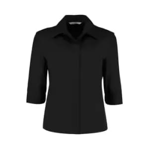 Kustom Kit Ladies Continental 3/4 Length Sleeve Blouse (10 UK) (Black)