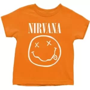 Nirvana - White Smiley Kids 5 Years Toddler T-Shirt - Orange