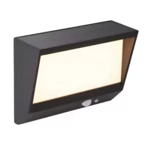 Solar LED Wall Light with PIR Motion Sensor Black