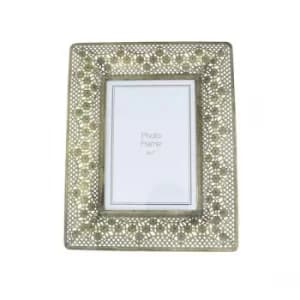 Metal Photo Frame Large Antique Gold 5x7"