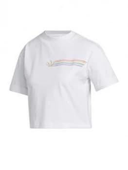Adidas Pride Linear Crop T-Shirt - White