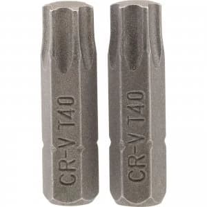Draper Torx Screwdriver Bits T40 25mm Pack of 2