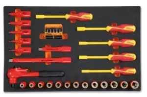 Beta Tools M110 36pc VDE Insulated Socket Bit & Accessory Set Tray Roller Cab