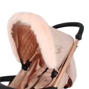 My Babiie Pram Hood Fur Trim - Blush