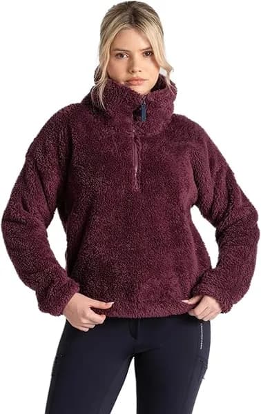 Craghoppers Womens Bronagh Half Zip Borg Fleece Jacket 10 - Bust 34' (86cm) Deep Violet CWA356-Y5I-10