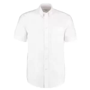 Kustom Kit Mens Workwear Oxford Short Sleeve Shirt (14inch) (White)