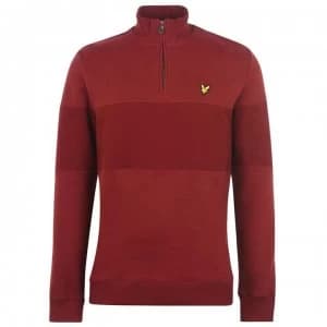 Lyle and Scott Contrast Panel Zip Top - Brick Red Z743