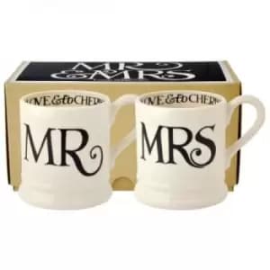 Emma Bridgewater Black Toast Mr & Mrs Mug Set