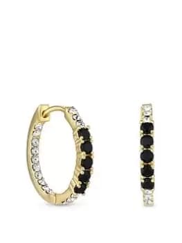 Jon Richard Gold Plated Jet Cubic Zirconia Huggie Earrings