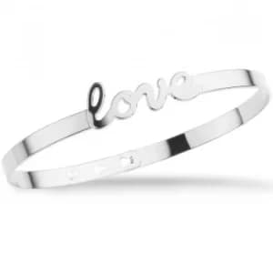 Ladies Mya Bay Silver Plated LOVE Script Bangle
