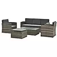 Outsunny Rattan Sofa Set 860-115 Grey, Deep Grey