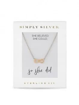 Simply Silver 14Ct Gold Plated Sterling Silver Infinity Pendant Necklace Gift Boxed