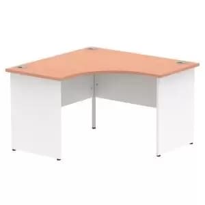 Impulse 1200mm Corner Office Desk Beech Top White Panel End Leg