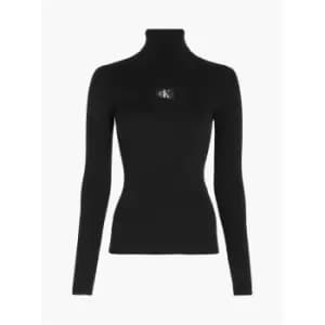 Calvin Klein Jeans Badge Roll Neck Sweater - Black