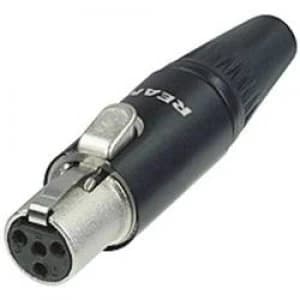 XLR connector Socket straight Number of pins 4 Black Rean AV RT4FC B