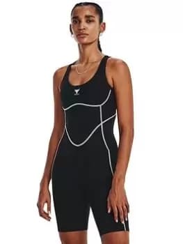Under Armour Project Rock Bodysuit, Black/Multi Size M Women