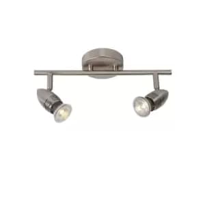 Lucide Caro 2 Light LED Ceiling Spotlight Bar - Satin Chrome