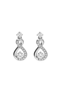 Sterling Silver Cubic Zirconia Infinity Symbol Drop Stud Earrings