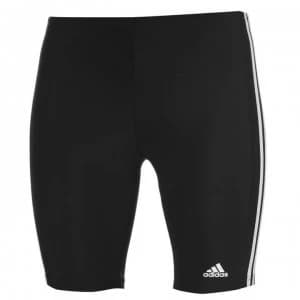 adidas Mens Primeblue 3-Stripes Swim Jammer - Black/White