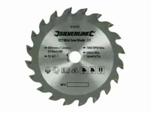 Silverline 876132 TCT Mini Saw Blade 85mm Dia - 10mm Bore - 20T
