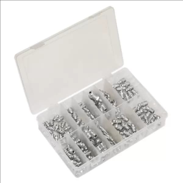 Genuine SEALEY AB009GN Grease Nipple Assortment 130pc - Metric, BSP & UNF