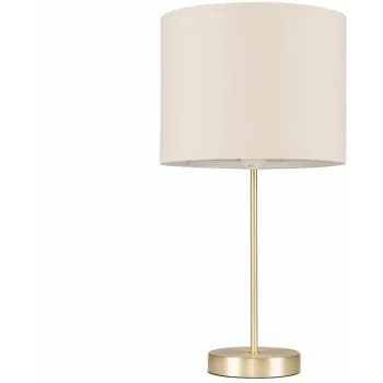 Gold Table Lamp Light Fabric Shades - Beige