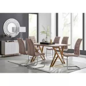 Furniture Box Taranto Oak Effect Dining Table and 6 Cappuccino Murano Chairs