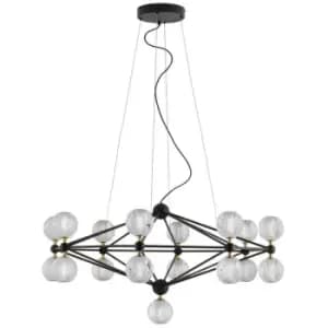Merano - Garland Integrated LED Pendant Ceiling Light Black Aluminium LED 78W 230V 4491 Lm 3200K