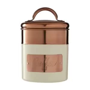 Coffee Canister in Cream/Copper