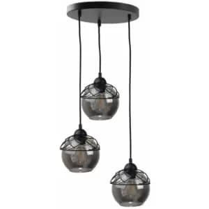 Keter Mera Cluster Pendant Ceiling Light Black, 30cm, 3x E27