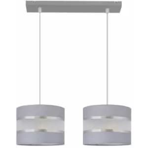 Helam Helen Straight Bar Pendant Ceiling Light Grey, Silver 45cm