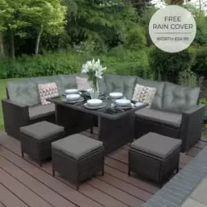 Jardi Outdoor 9 Seater Garden Rattan Furniture Set Brown